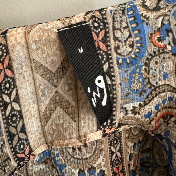 Ing Paisley Tribal Pattern Open Back Maxi Dress Womens Size Medium - Picture 4 of 7